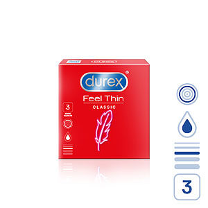 Durex Feel Thin Classic (3ks), tenké kondomy