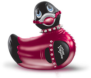 Stylová vibrační kachnička Big Teaze Toys - I Rub My Duckie Bondage Black/Red