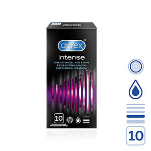 Durex Intense (10ks), dráždivé kondomy s gelem Desirex