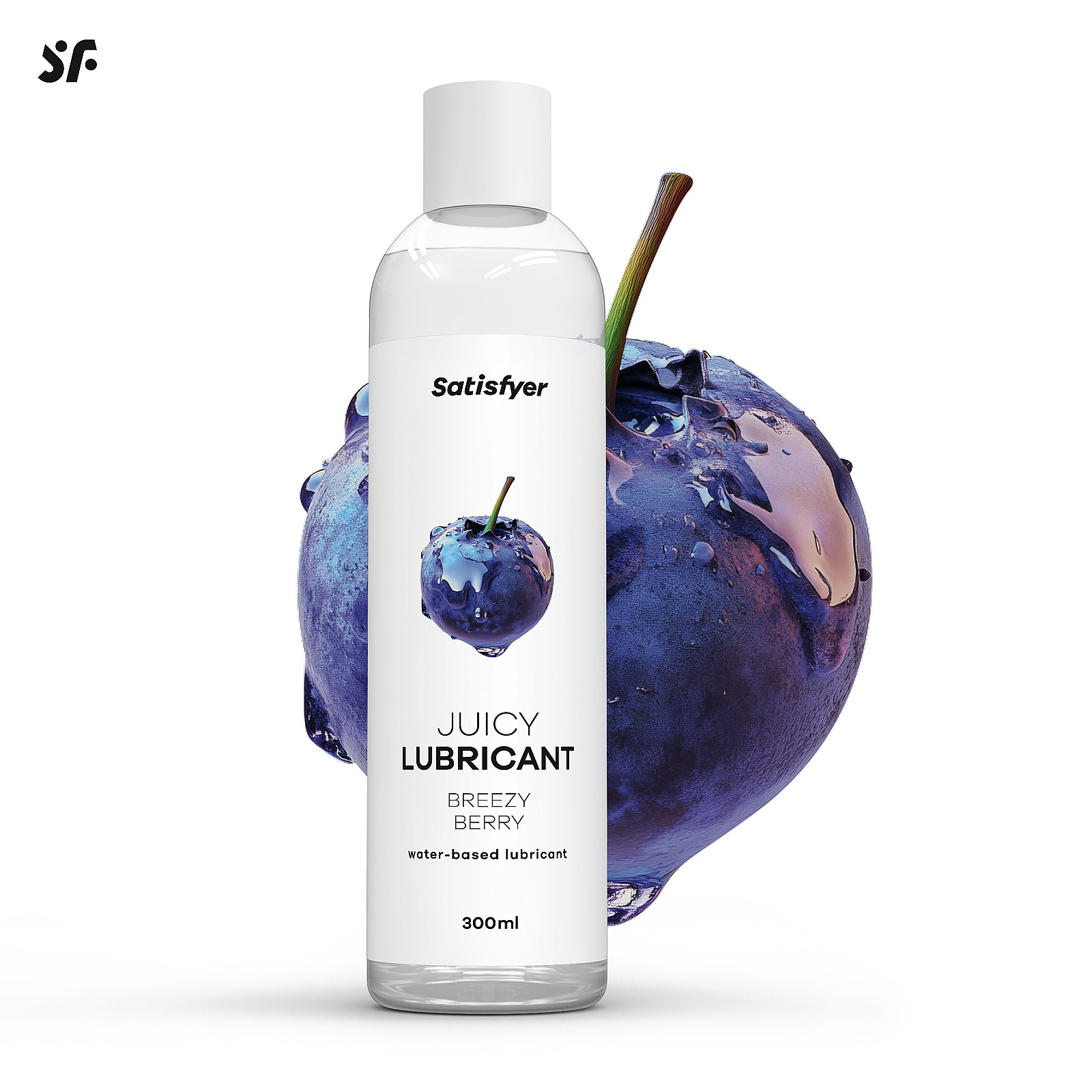 Satisfyer Juicy Lubricant 300 ml (Breezy Berry), borůvkový lubrikační gel