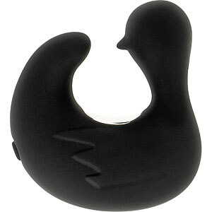 Černá vibrační kachnička Black and Silver Duckymania na prst