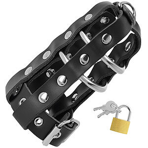 Darkness Leather Chastity Cage, klec na penis z veganské kůže