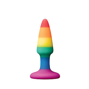 Duhový anální kolíček NS Toys Colours Pride Edition Pleasure Plug Mini Rainbow 8 x 2 cm