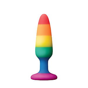 Duhový anální kolíček NS Toys Colours Pride Edition Pleasure Plug Small Rainbow 10 x 2,5 cm