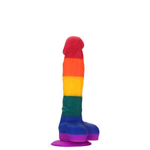 Duhové pride dildo COLORFUL LOVE malé silikonové 17,5x3,3 cm