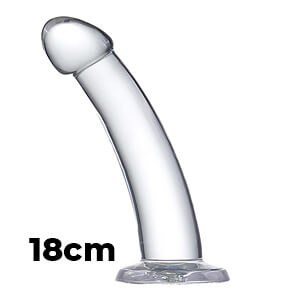 GLAZED Curved Dildo Crystal (18 cm)