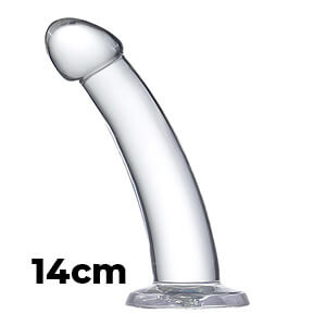 GLAZED Curved Dildo Crystal (14 cm)