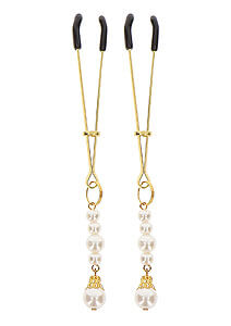 TABOOM Nipple Play Tweezers with Pearls (Gold)