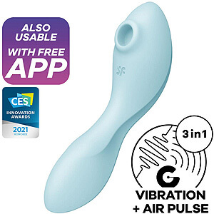 Satisfyer Curvy Trinity 5 (Blue), zasouvací Air Pulse vibrátor