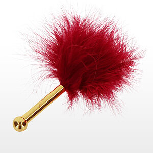 TABOOM Bondage In Luxury Feather Tickler (Red), šimrací peříčko 