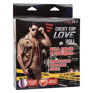 CalExotics Love Doll Cocky Cop, nafukovací panák s dildem