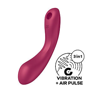 Satisfyer Curvy Trinity 1 (Red), zasouvací Air Pulse vibrátor