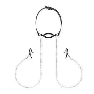 Bedroom Fantasies Nipple Clamps & O-Ring Gag, svorky s roubíkem