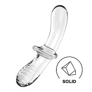 Satisfyer Double Crystal (Clear), oboustranné skleněné dildo