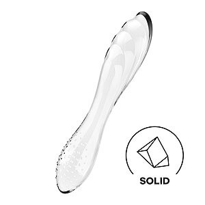 Satisfyer Dazzling Crystal (Clear), oboustranné skleněné dildo