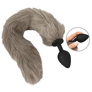 You2Toys Fluffy Tail (Grey), anální kolík s ocasem