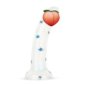 EasyToys Blossom Bliss Medium Dildo with Blue Flowers (19 cm), dildo s třpytkami
