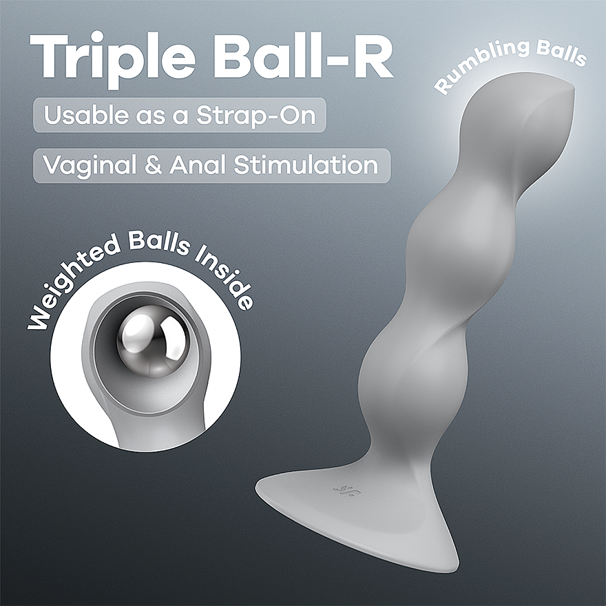 Satisfyer Triple Ball-R (Grey), vážené kuličkové dildo