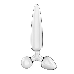 Satisfyer Triple Crystal 1 (Transparent), skleněný trojitý stimulátor