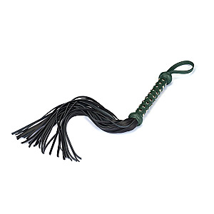 Liebe Seele Mossy Chic Heavy Leather Flogger with Studded Handle, luxusní kožené důtky