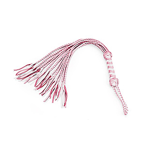 Liebe Seele White & Pink Fairy Leather Flogger Whip, kožené důtky