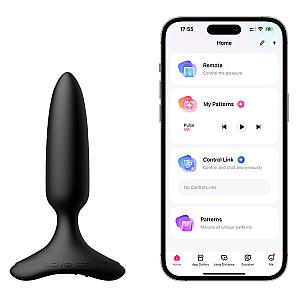 Lovense Hush 2 Butt Plug XS 25mm APP (Black), vibrační anální kolík
