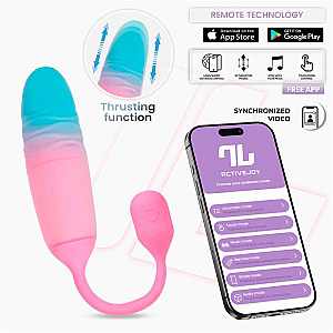 INTOYOU APP SERIES NexEgg Motion Vibrating Egg with Thrusting (Pink/Turquoise), vibrační vajíčko s aplikací