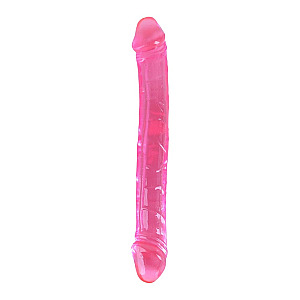 Dream Toys Bubblegum Blast Lollipop Loop Pink Classic Jelly Double Dong (25 cm), flexibilní oboustranné dildo