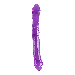 Dream Toys Bubblegum Blast Lollipop Loop Purple Classic Jelly Double Dong (25 cm), flexibilní oboustranné dildo