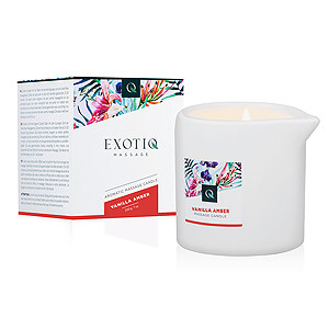 Vášnivá masážní svíčka ExotiQ Massage Candle Vanilla Amber 200g