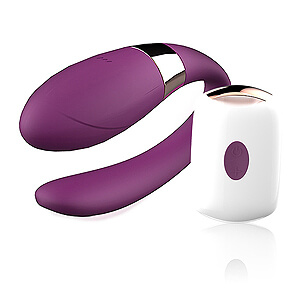 Párový vibrátor V-Vibe Purple na dálkové ovládání, USB nabíjecí, 7 režimů