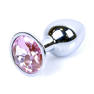 Boss Series Jewellery Silver Plug ROSE - stříbrný anální kolík s drahokamem 7 x 2,7 cm