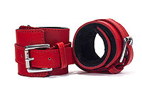 Pouta Devil Sticks Hand Cuffs Grain Leather red